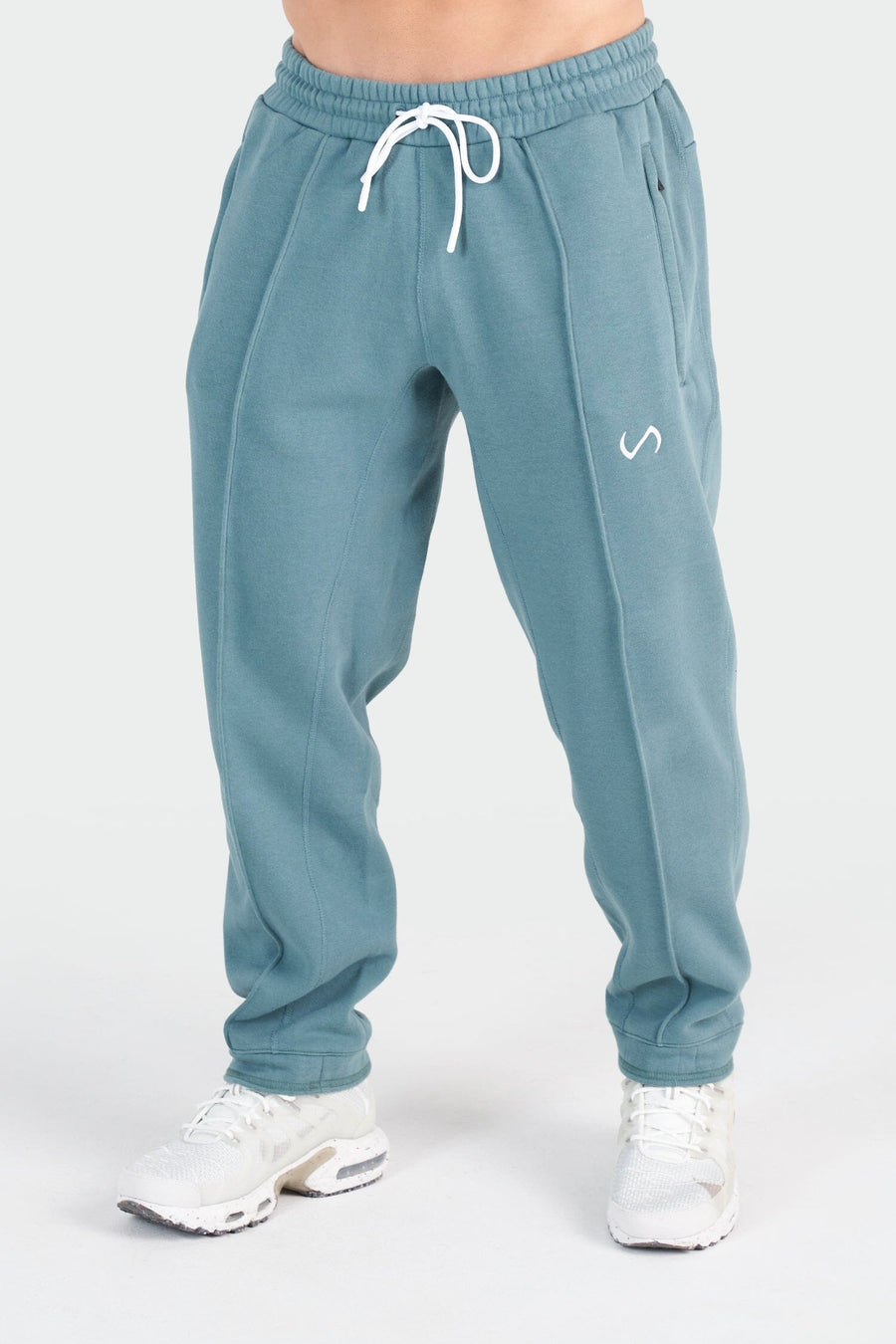 Front View of Lake Front Seam Straight Leg Joggers
