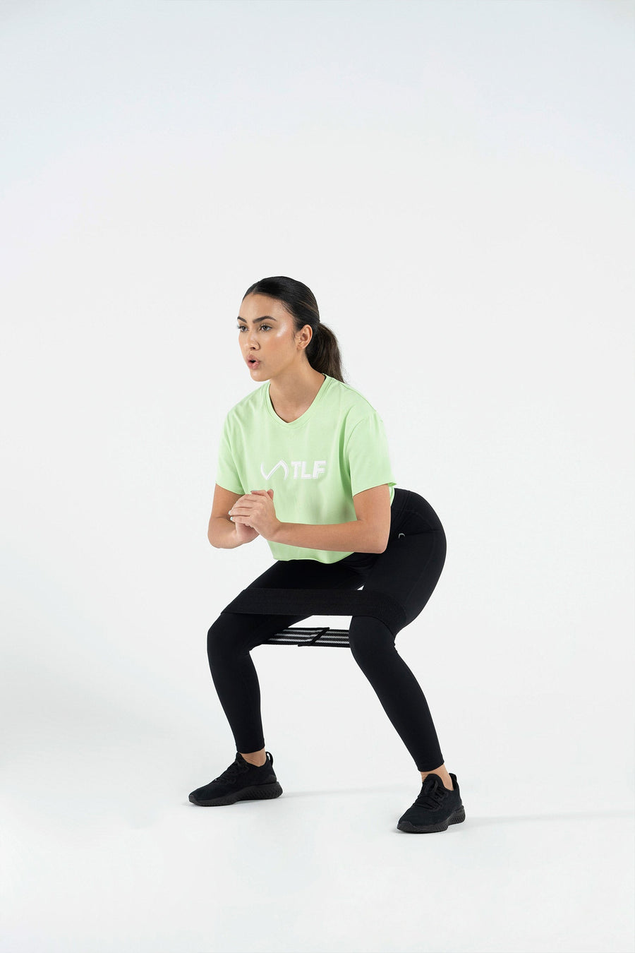 3-D Gym Crop Tee - Women's Workout Crop Tops - Neon - Lime - 6