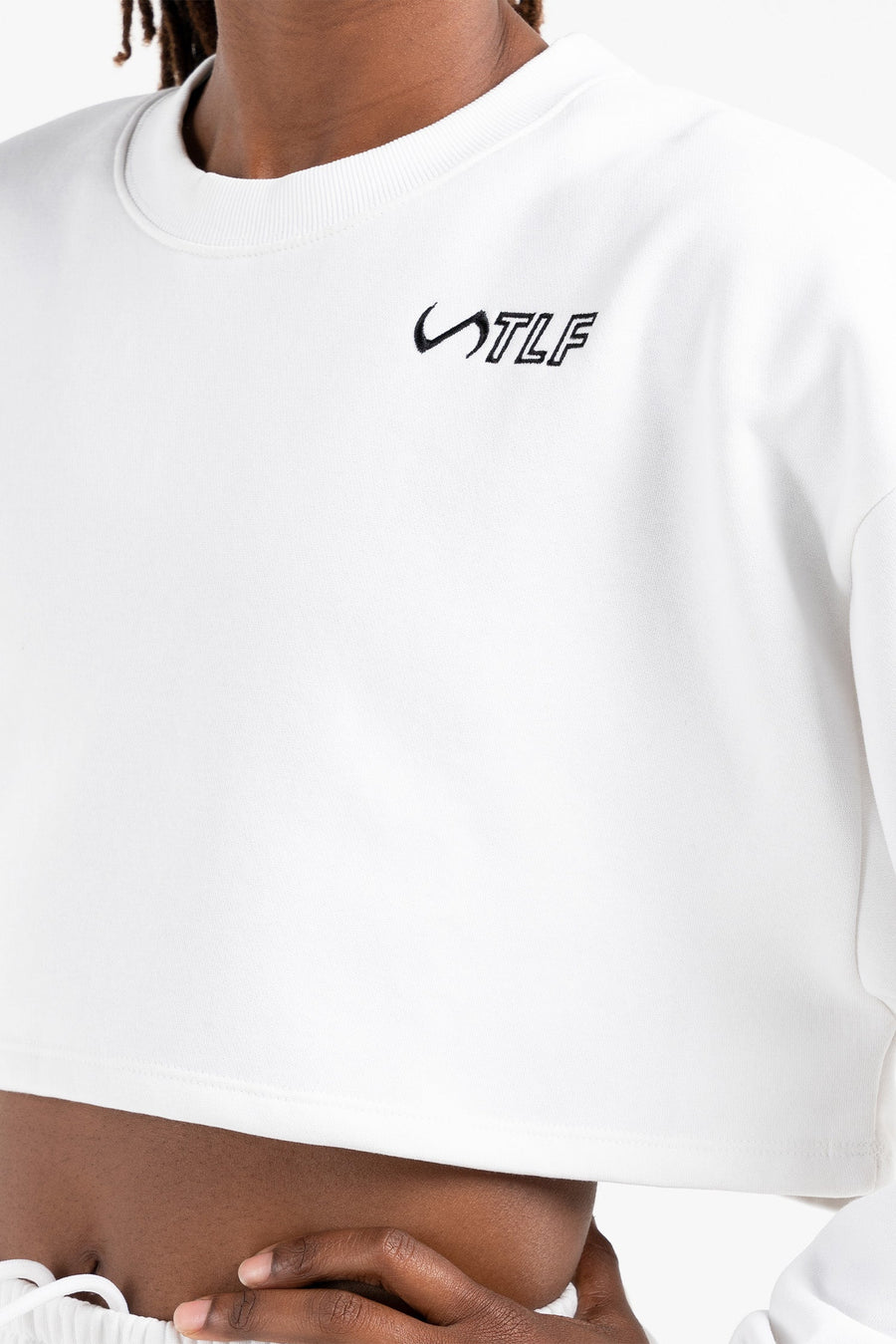 TLF Chill Fleece Oversized Crop Sweatshirt - Oversized White Sweatshirt - White - 4