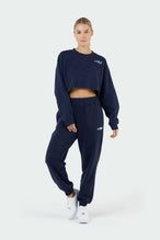 TLF Chill Fleece Oversized Crop Sweatshirt - Womens Oversized Sweatshirts - Navy - 5