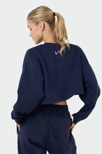 TLF Chill Fleece Oversized Crop Sweatshirt - Womens Oversized Sweatshirts - Navy - 2