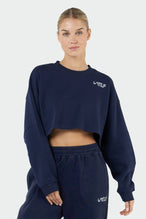 TLF Chill Fleece Oversized Crop Sweatshirt - Womens Oversized Sweatshirts - Navy - 1