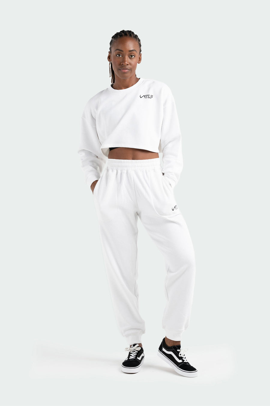 TLF Chill Fleece Oversized Sweatpants - Fleece Joggers Womens – White - 5