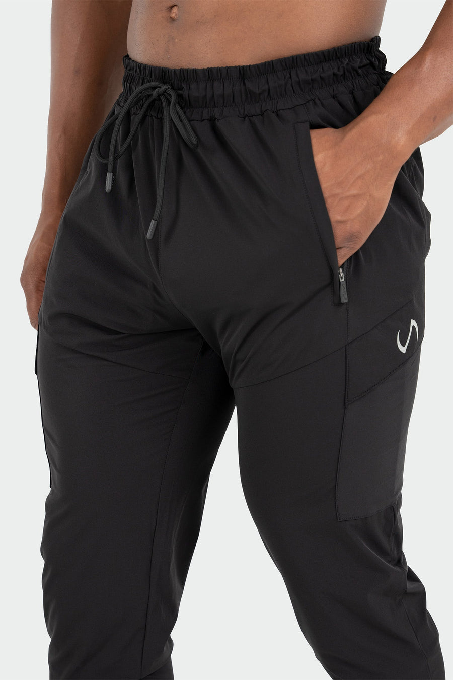 Men's Cotton Fleece Cargo Jogger Pants - All In Motion™ Black L