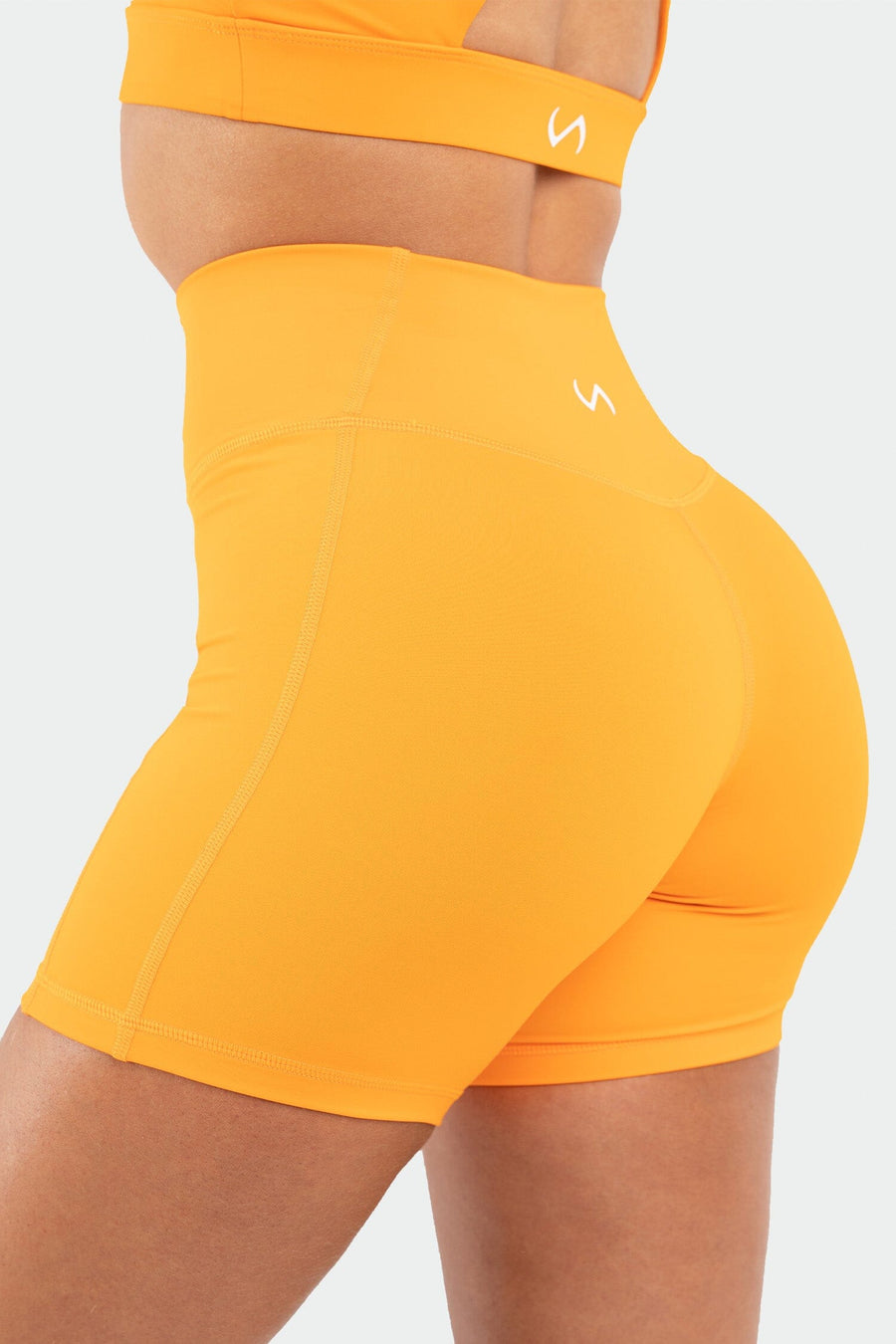TLF Hyper-Power High Waisted Gym Shorts - Orange - 2