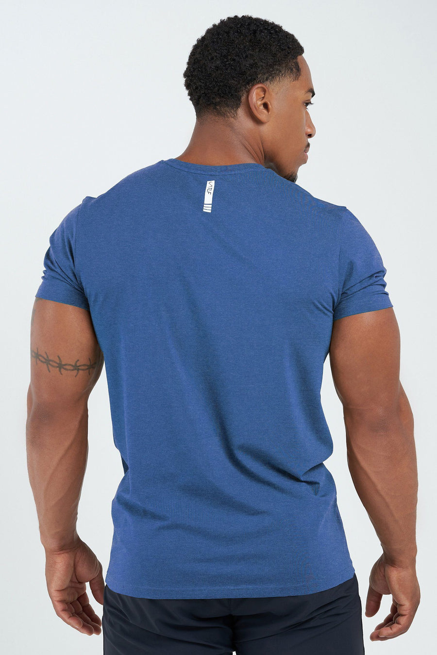 TLF Lift Gym T-Shirt - Cotton Stretch Gym Short Sleeve T Shirt - Blue 2