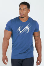 TLF Lift Gym T-Shirt - Cotton Stretch Gym Short Sleeve T Shirt - Blue 1
