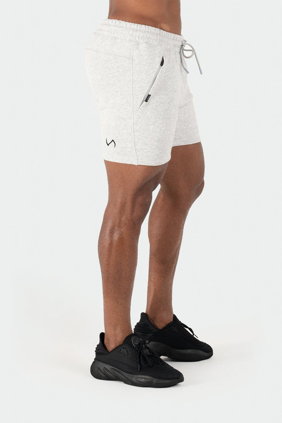 TLF Pivotal 6" Fleece Shorts – Men’s Gym Shorts - 6 Inch Inseam Men's Shorts – Gray - White - 5