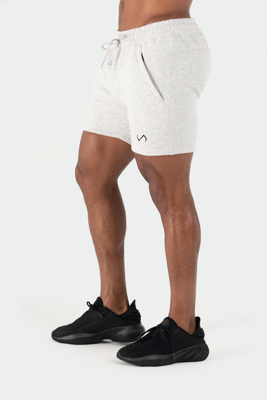 TLF Pivotal 6" Fleece Shorts – Men’s Gym Shorts - 6 Inch Inseam Men's Shorts – Gray - White - 4
