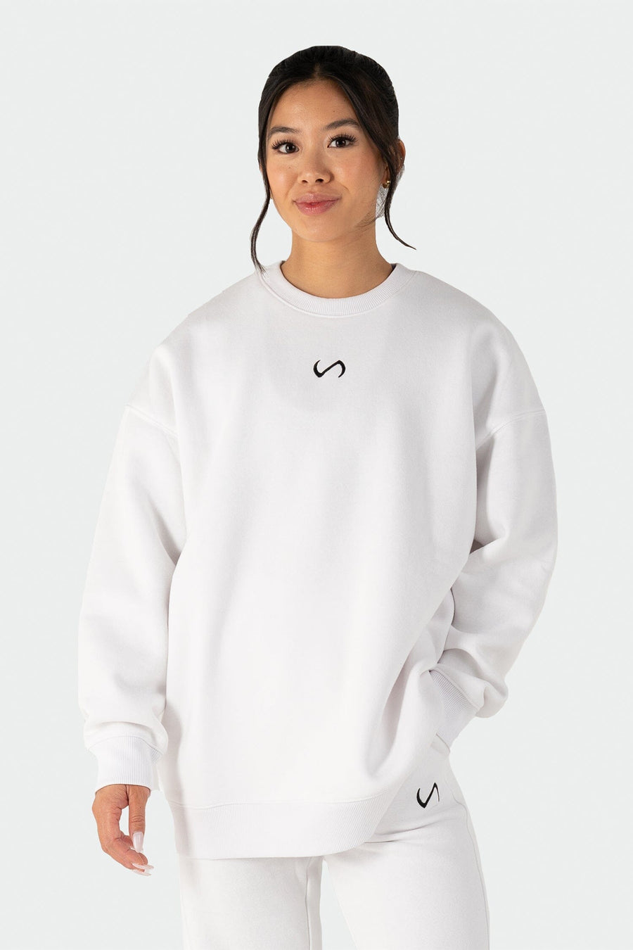 TLF Reset Fleece Oversized Sweatshirt White 1