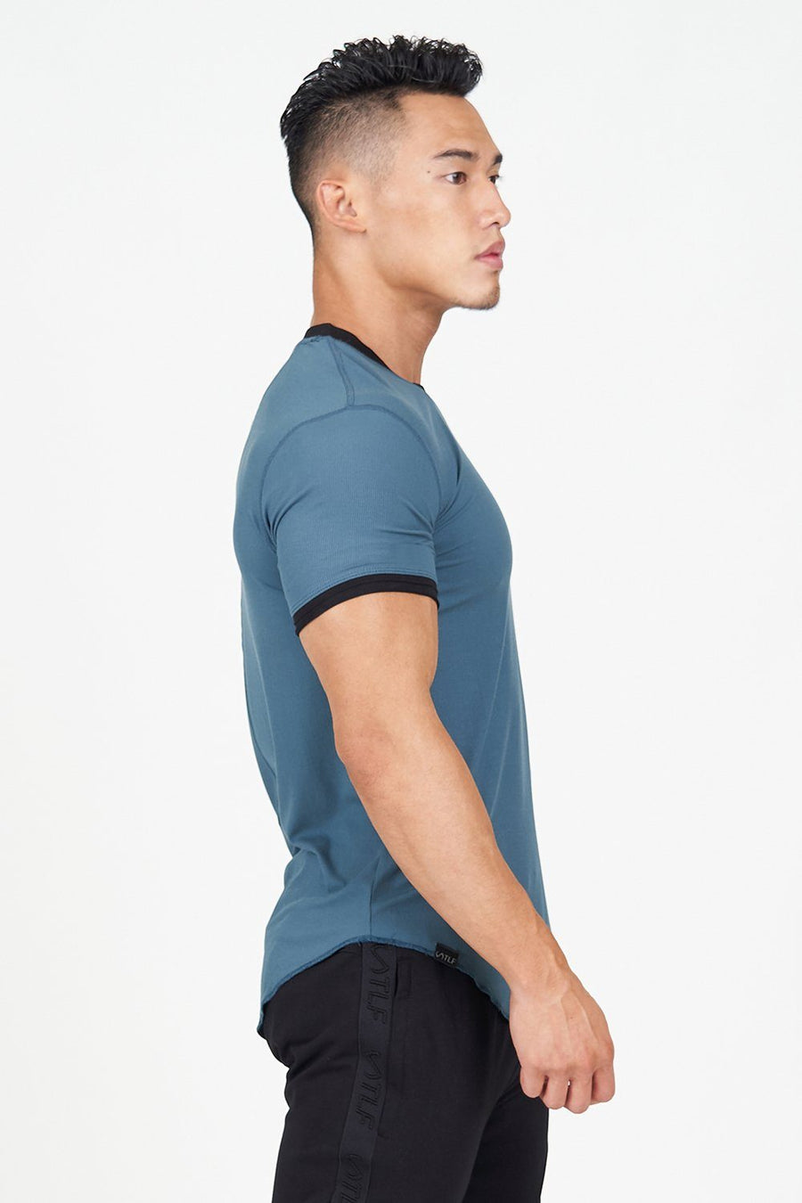 TLF Surge Classic Tee | Men's Ribbed Muscle Shirt – BLUE - 4