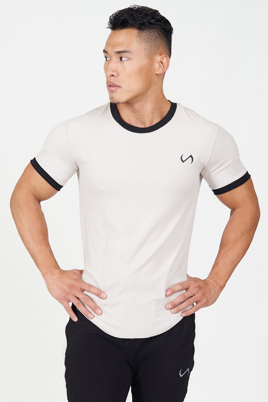 TLF Surge Classic Tee | Men's Ribbed Muscle Shirt – White - 1