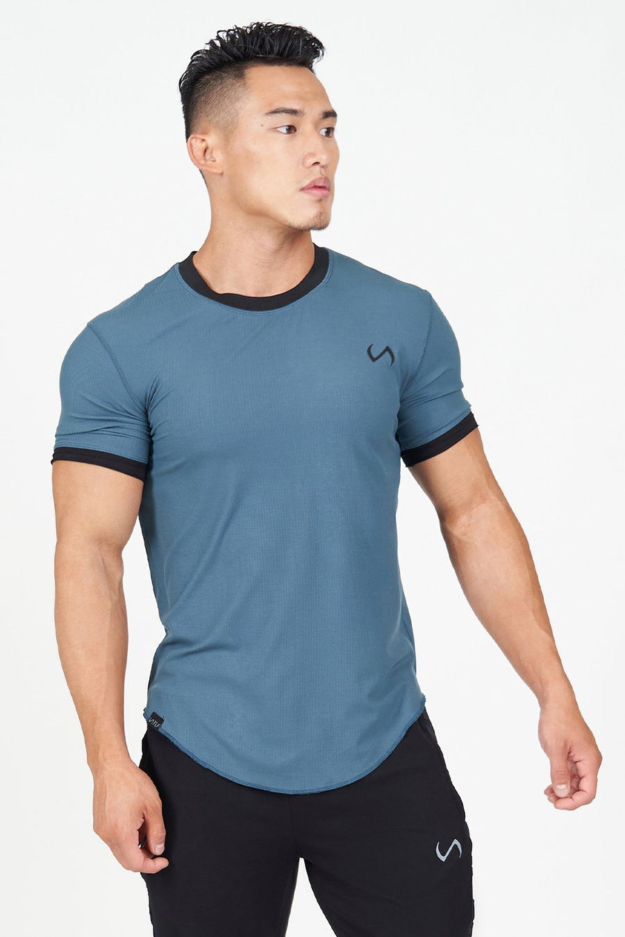 TLF Surge Classic Tee | Men's Ribbed Muscle Shirt – BLUE - 1