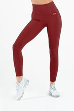 Tempo Ribbed High Waisted Workout Leggings 2.0 - Best Squat Proof Leggings   - Deep - Ruby - 1